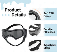 Small dog helmet and goggles set with UV lenses and adjustable straps - view 4