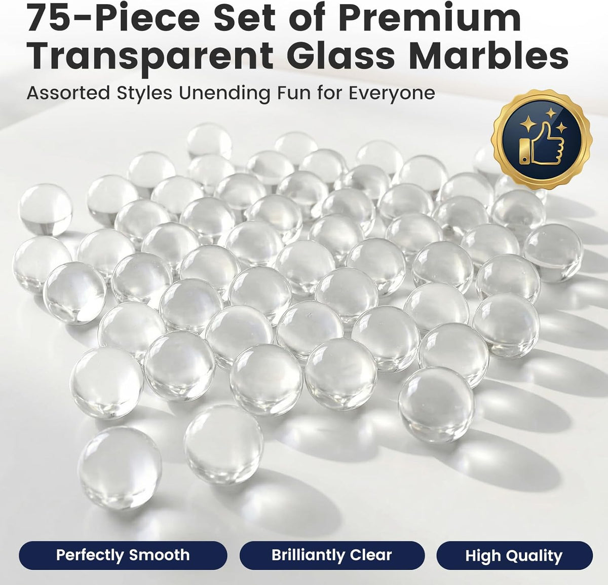 SallyFashion 75 PCS Glass Marbles Bulk - 75pcs - image 2