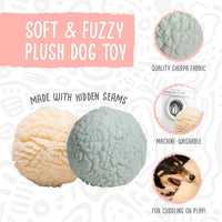 HuggleHounds Plush Ball Dog Toy, Dog Fuzzy Ball Toy - Large / Natural Ball - image 2