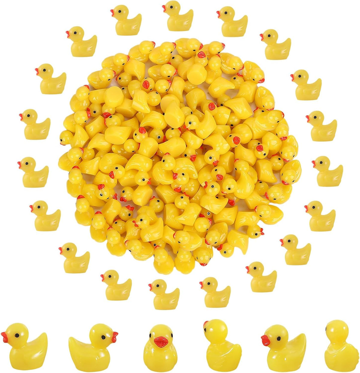 GADIEDIE130Pcs Multicolor Mini Resin Ducks - 130pcs Light yellow