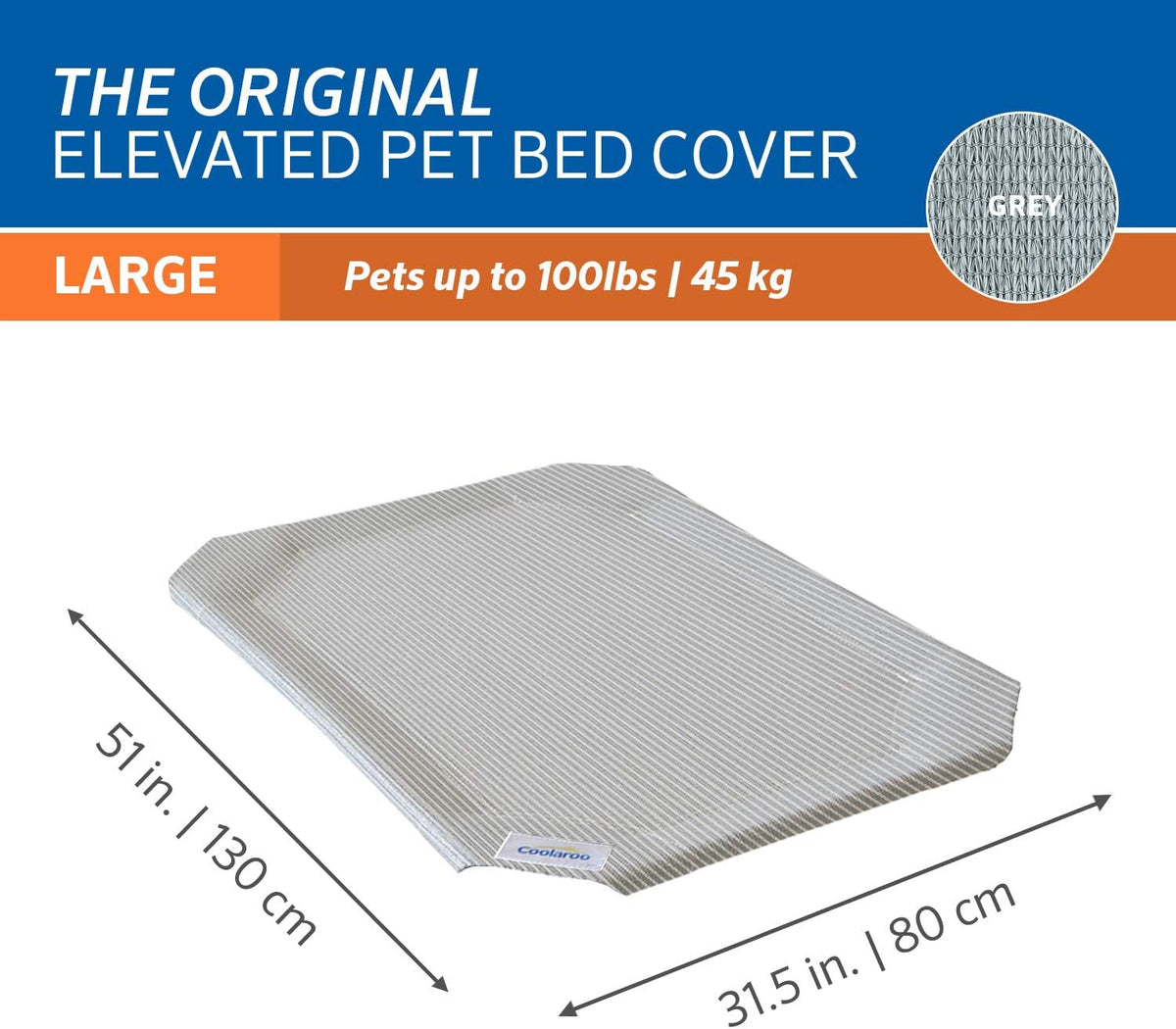 Original Pet Bed Replacement Cover - Grey / Large / Large - image 3