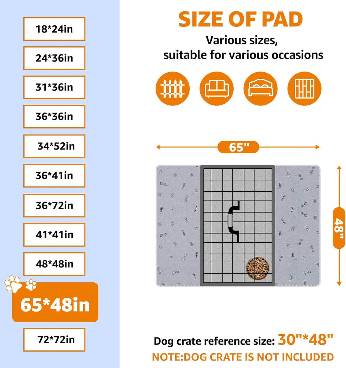 Washable Pee Pads for Dogs - 65X48" (Pack of 1) - image 3