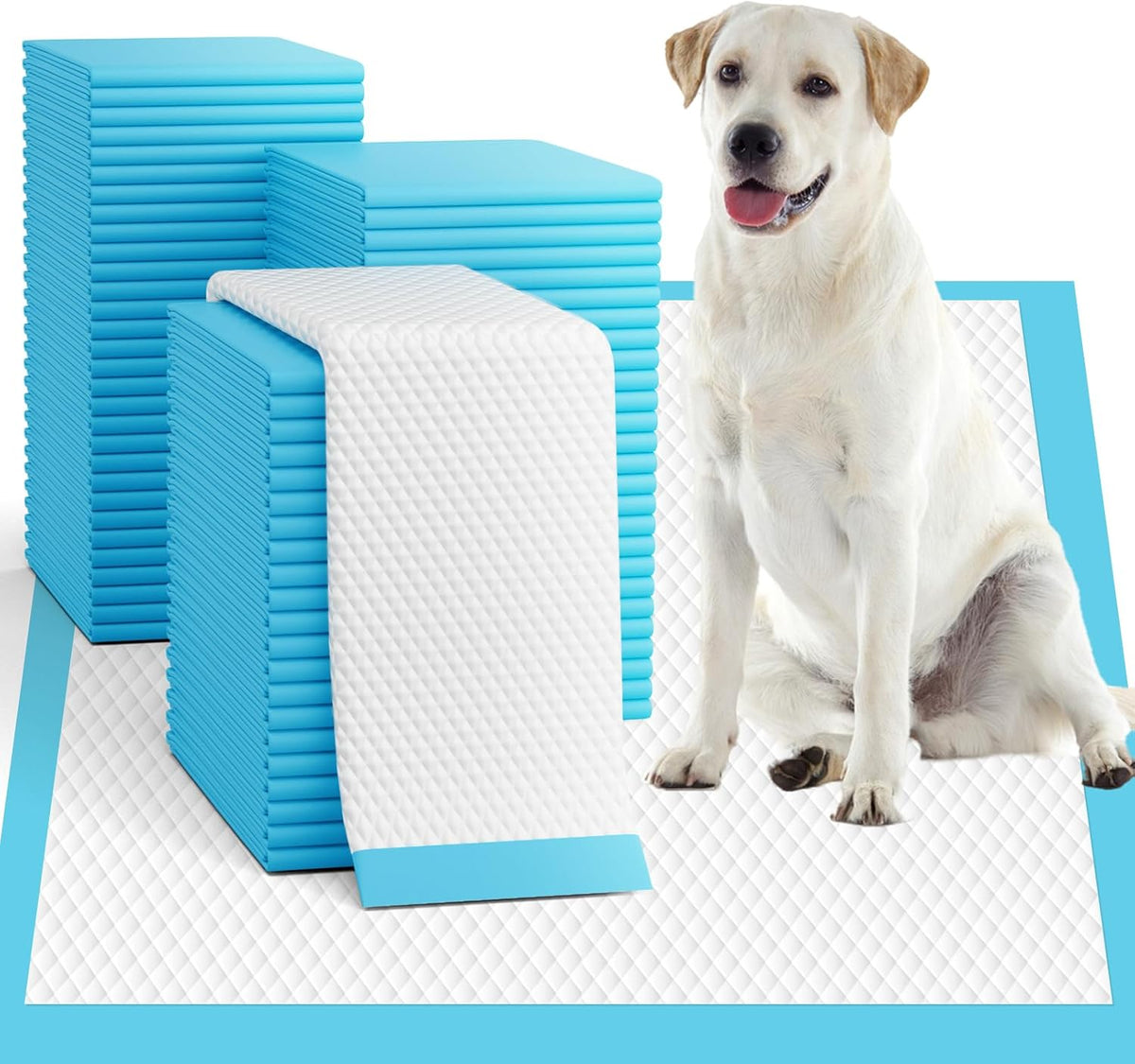 Puppy Pads XL 100 Count, Dog Pee Pads Extra Large - 34"×28" - 50 Count (Blue)