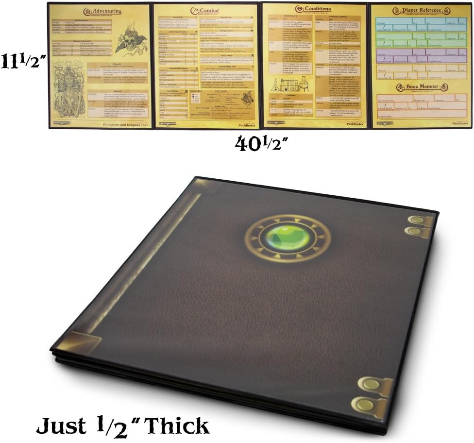 Stratagem The Master's Tome 4-Panel Customizable GM Screen - Brown - image 2