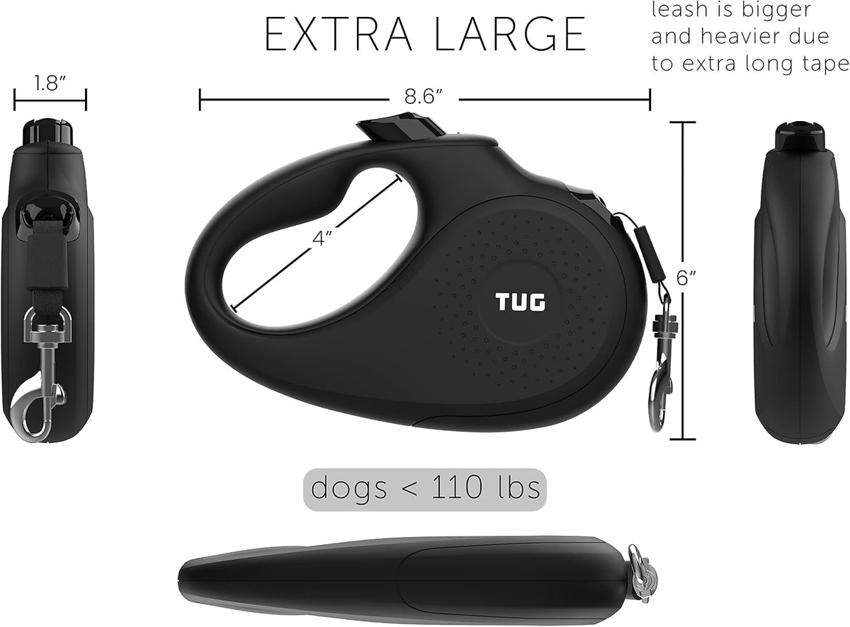 TUG Original Retractable Dog Leash - Black / XL - image 2