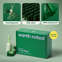 Earth Rated Dog Poop Bag Holder & Leash Dispenser - 1 Dispenser, 900 Bags / Lavender - image 4