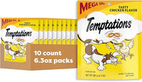 Temptations Classic Crunchy and Soft Cat Treats, Tasty Chicken Flavor, 6.3 oz. Pouch, (Pack of 10)