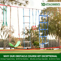 Ninja Warrior Obstacle Course for Kids Backyard - 2x50FT + 10 attachments - image 2