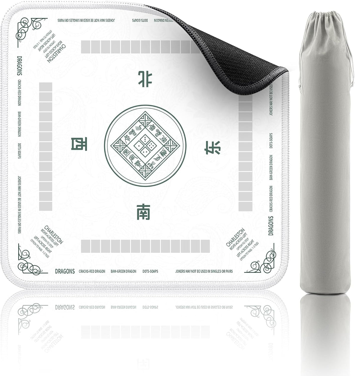 2F22E Mahjong Mat for Table 32.4" x 32.4" - White