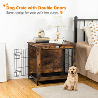 HOOBRO Dog Crate Furniture, 38.6" Large Dog Kennel Indoor - 25.2"L x 19.7"W x 23.6"H / Rustic Brown - image 4