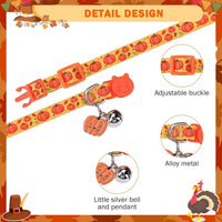 Breakaway Cat Collars with Bell - Fall/Thanksgiving - image 4