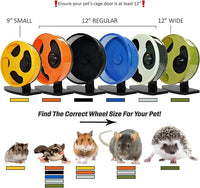 Silent Runner 12" Wide + Cage Attachment - Silent, Fast, Durable Exercise Wheel - Sugar Gliders, Degus, Rats, Hedgehogs, Prairie Dogs & Small Pets