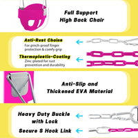 Perantlb toddler swing set with high back bucket seat and swing seat hanging from a tree - view 13