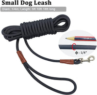 WYuZe 5ft Puppy Leash for Small Dogs Cats - Black / 16 FT (3~26 lbs) - image 4