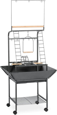 Prevue Pet Products Parrot Play Stand with Wheels, Black - Small