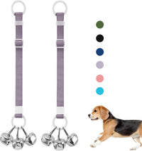 Dog Door Bell with Hanging Ring - Set of 2 Dog Bells / Purple