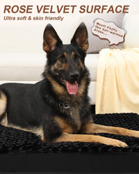 KSIIA Washable Dog Bed for Crate Waterproof for Medium Dogs - Black / 47.0"L x 29.0"W x 4.0"Th - image 2