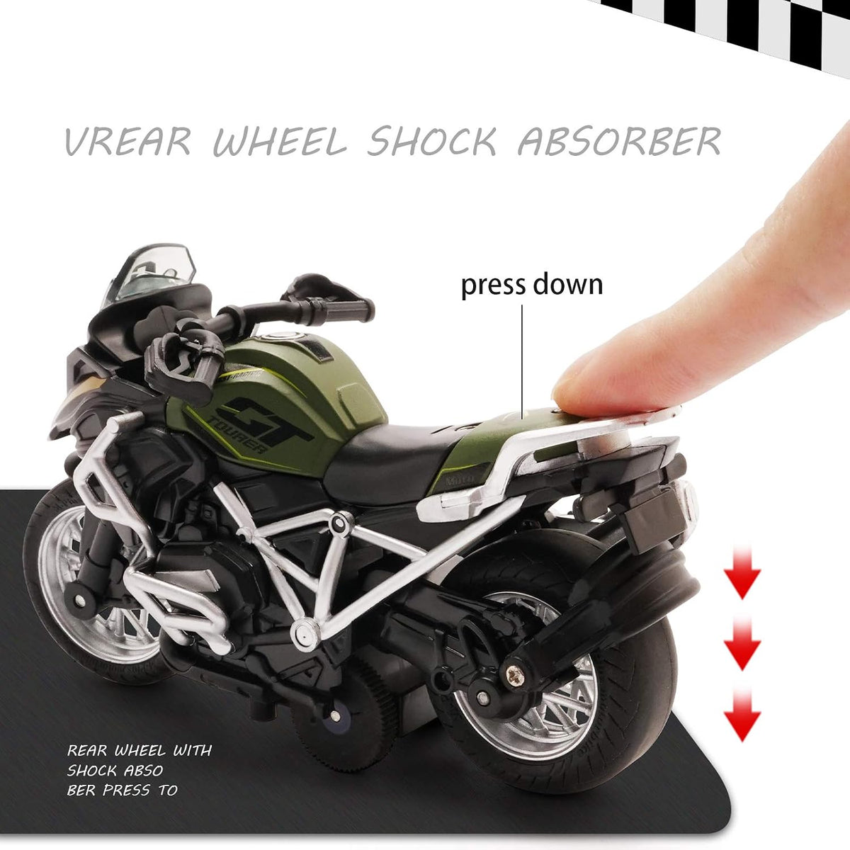 MING YING blue diecast motorcycle toy with sound and light - view 5