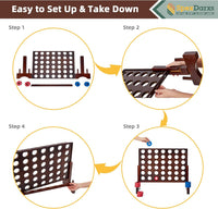 SpexDarxs giant wooden 4 in a row game with chips and carrying bag - view 4
