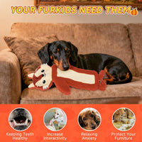 Christmas Dog Toys, Durable Crutch Bone Rope Toys 4 Pack - Turkey & Squirrel & Pumpkin - image 4