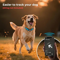 2025 Upgrade Airtag Dog Collar, Reflective Dog Collar with Airtag Holder, IP68 Waterproof| Metal Buckle| Ultra-Durable| Comfortable Padded, GPS Dog Collars for Medium Large Dogs (Blue,L)