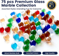 SallyFashion 75 PCS Glass Marbles Bulk - multicolor 75pcs - image 2
