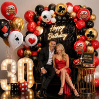 Pastel Balloons Whimsical Christmas Rainbow Colorful Birthday Balloon – Fun for Kids & Family - Dark Red Black Gold - image 4