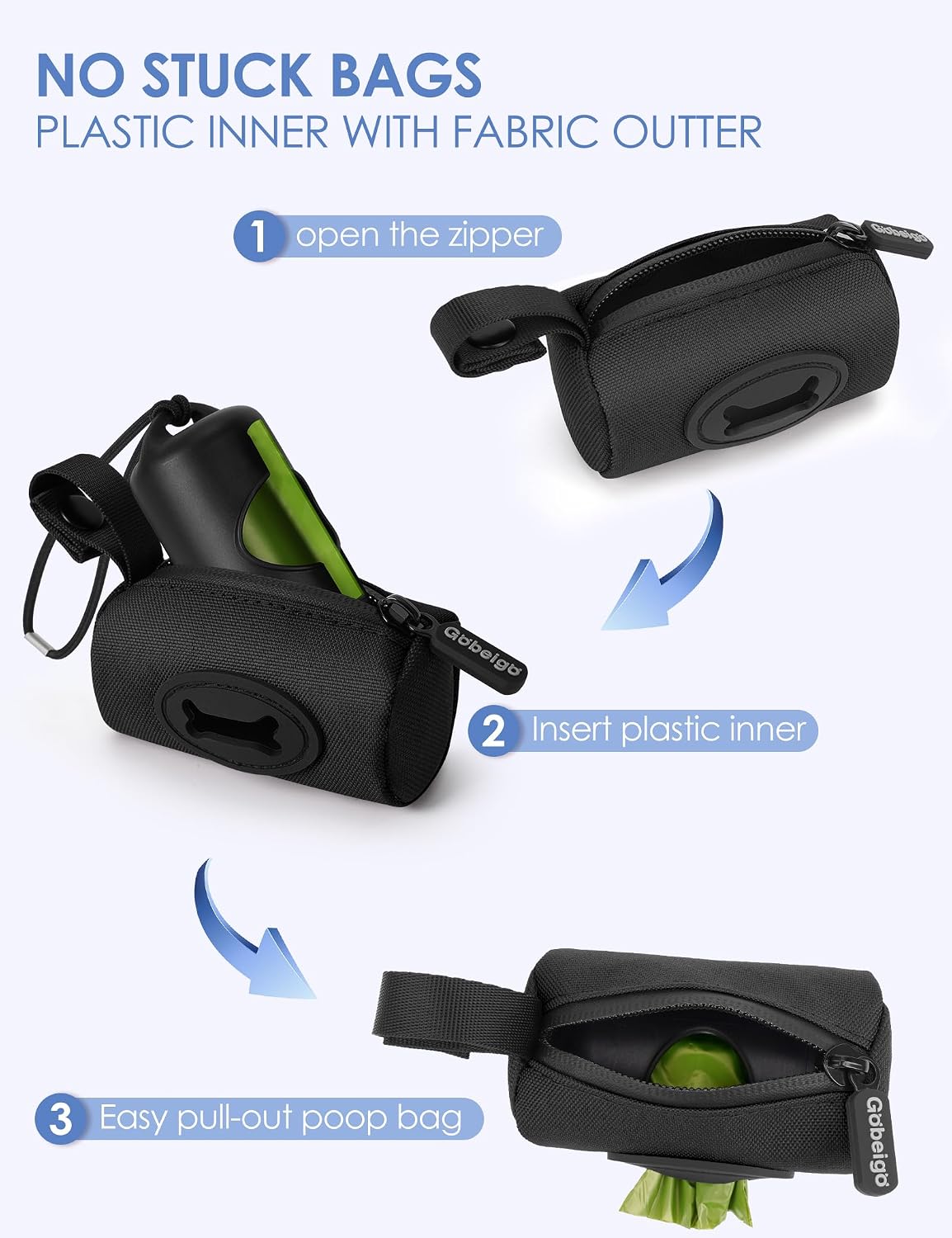 Gobeigo 2-in-1 Dog Poop Bag Holder【Easy Pull-Out Version】 – Essentials for Dogs - image 3
