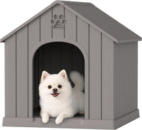 Fancyango Extra-Large Giant Dog House Outdoor Indoor for Large Dogs - Grey / 26.18''L × 24.02''W × 25.98''H