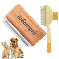 Groompro Deshedding Brush, Dog Brush for Shedding, Zen Brush for Cats,Cat Brushes Dog Brus Pet Hair Removal Tool, Painlessly Remove for Short & Long Hair(L(5.3 inch))