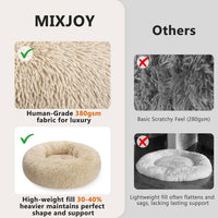 MIXJOY Orthopedic Dog Bed Comfortable Donut Cuddler Round Pet Beds - S-PLUS(27''x 27'') / Ivory Beige - image 4