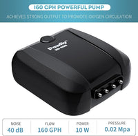 Pawfly Aquarium Air Pump Oxygen Pump for 10-200 Gallon Fish Tanks Buckets Dual Outlet Adjustable Ultra Quiet Aerator Pump with Accessories