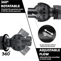 Aquarium Wave Maker Pump: 8W 1600GPH 360°Adjustable Power Head Fish - image 3