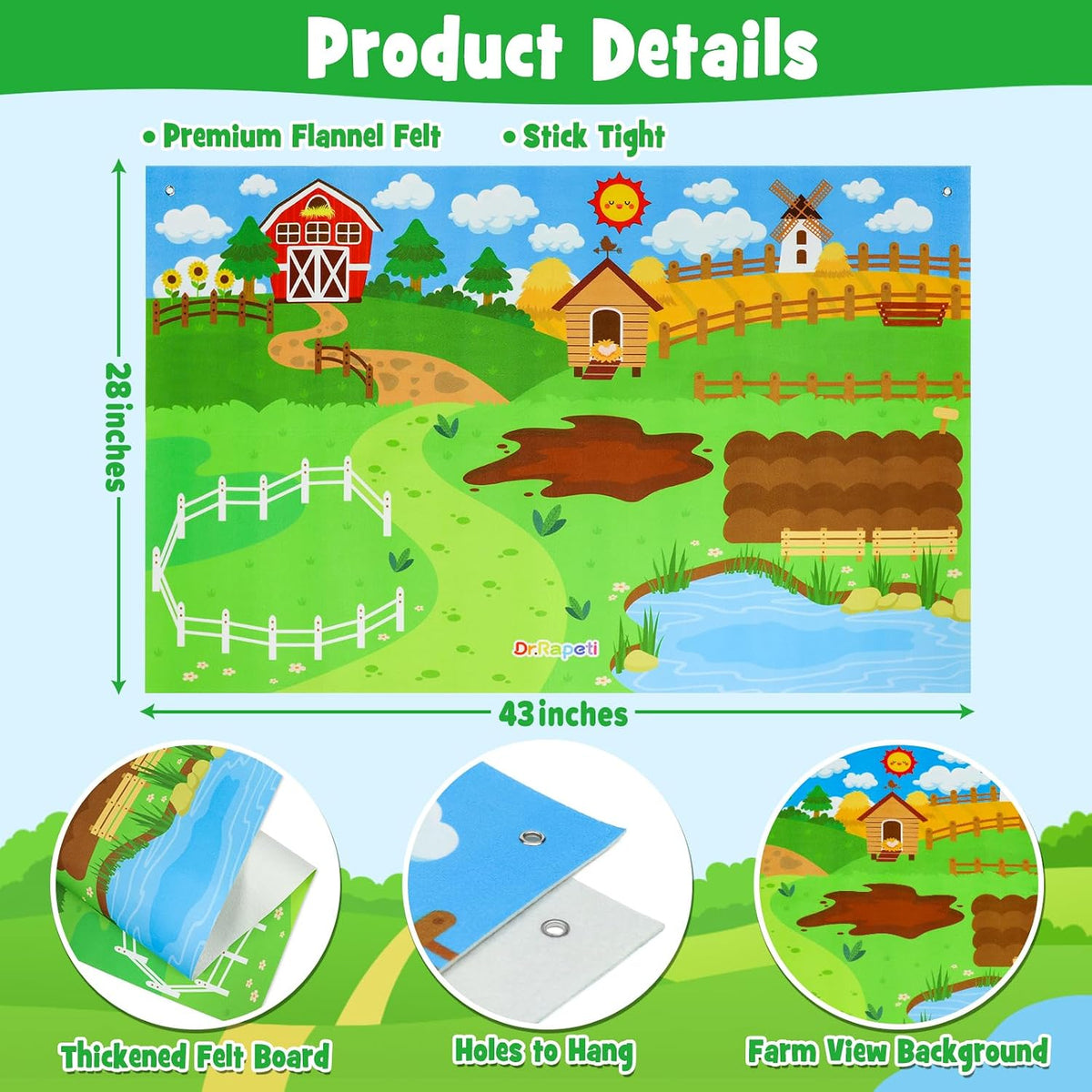Dr.Rapeti 43x28 inch Felt Story Board Set - image 2
