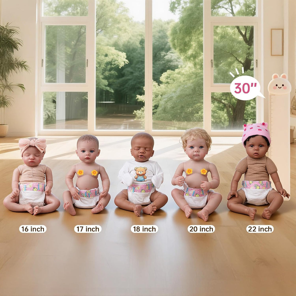 CHAREX Baby Doll Diapers 10-Piece Reusable Refill for 16-24inch - Diapers-10pic - image 3