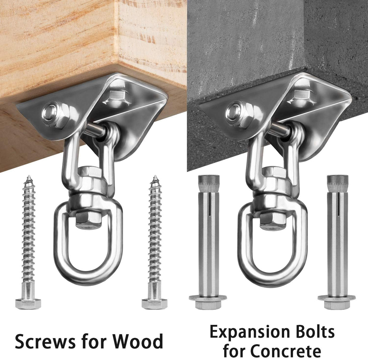 Heavy Duty Swing Hangers for Wooden Sets 2000 LB Capacity Hammock - Black / 1 Pack - image 2