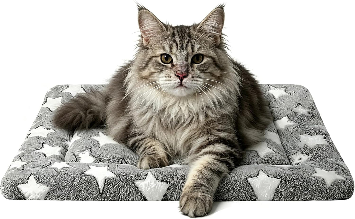 Dog Bed Mat,Reversible & Ultra Soft Kennel Pad-Machine Washable Pet Bed for Dogs & Cats-All-Weather - 18.0" L x 14.0" W x 1.5" Th / Gray
