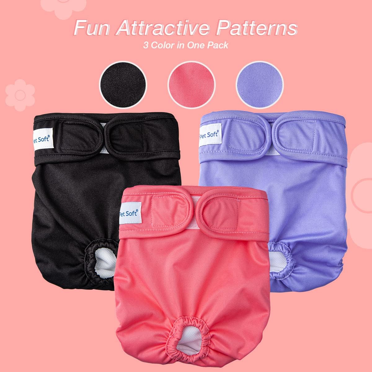 Pet Soft Washable Female Diapers Female Dog Diapers - Sprightly / X-Large:25''-33'' - image 4