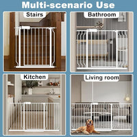 Safety Baby Gates for Doorway Stairs 43.5-48 Inch Extra Wide Child Gate for Kid Pet Dog Gate Indoor Pressure Mounted No Drill Baby Gate White