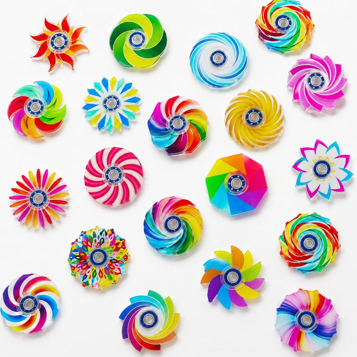 TGIQROVE 40 pack mini fidget spinners in mixed bright colors and patterns - view 4