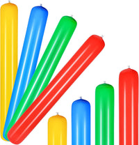 Deekin four inflatable PVC pool noodles in red, yellow, blue and green