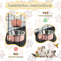 2Pcs Pets Lightweight Stainless Steel Bowl - Pink-Medium - image 2