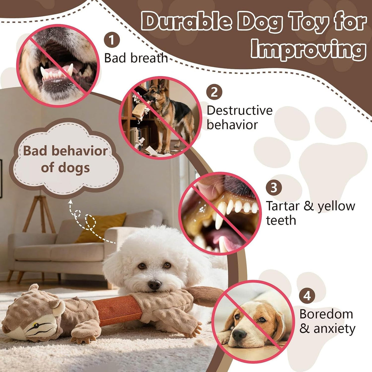 5 in 1 Squeaky Dog Toys for Tug of War - image 3