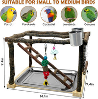Tfwadmx Parrots Playstand Bird Play Gym Cockatiel Playground Wood - image 2