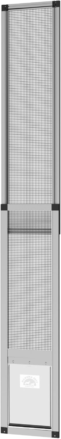 Hakuna Pets V2 Patio Pet Door Screen Insert Panel for Sliding Doors - Medium / Silver