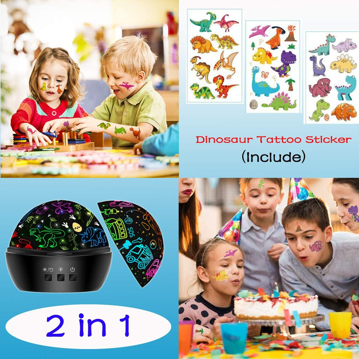 Dinosaur Night Light Toys for 3-8 Year Old Boys - Black - image 3