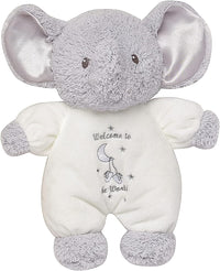 Halloween 9 inch Plush Rattle with Embroidered Jack-O-Lantern for Baby - Grey Elephant