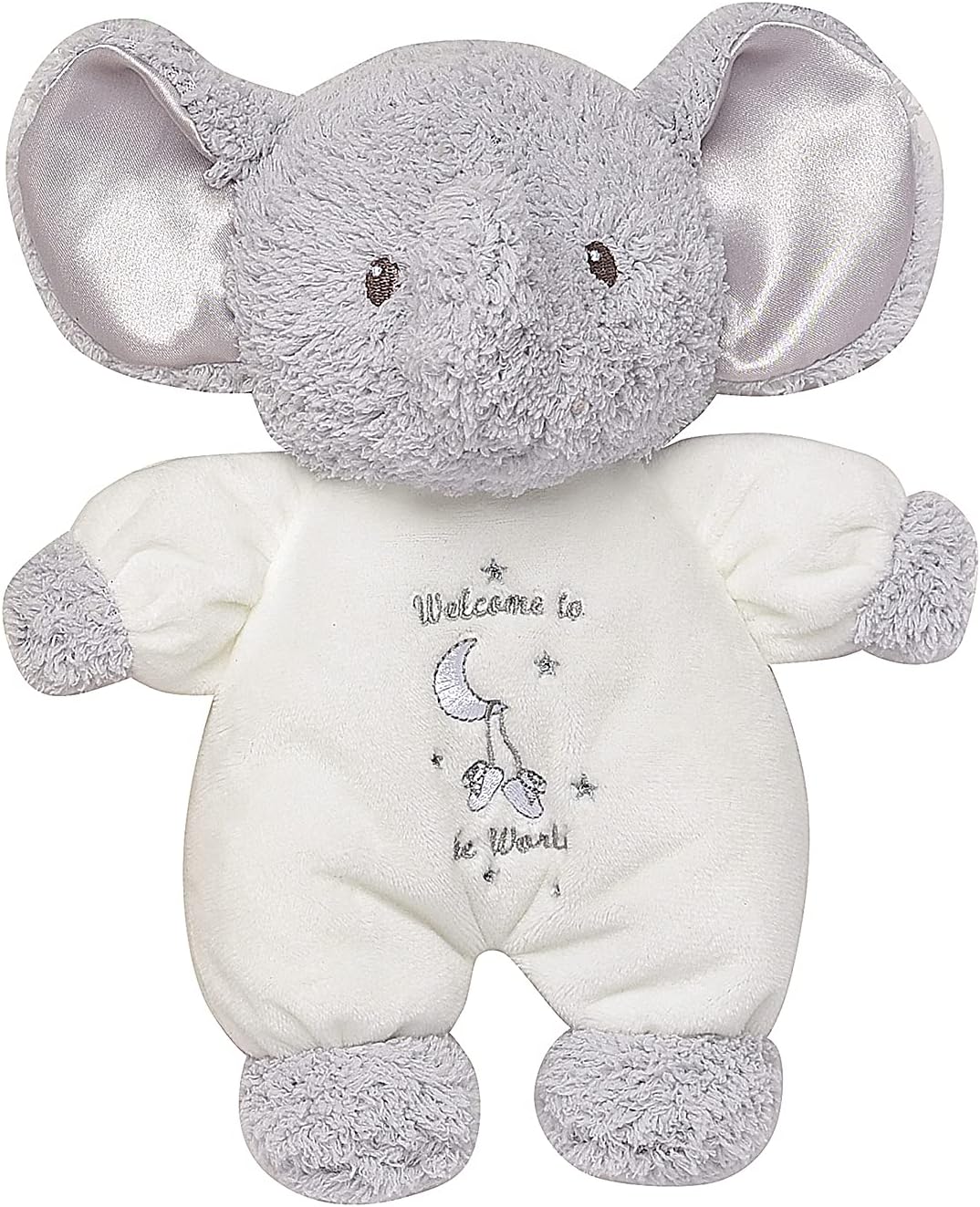 Halloween 9 inch Plush Rattle with Embroidered Jack-O-Lantern for Baby - Grey Elephant