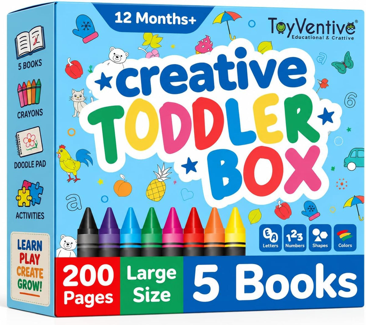 Coloring Books For Toddlers 1-3 with Jumbo Toddler Crayons - Blue