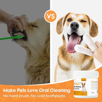 Dog Dental Wipes, Dog Teeth Cleaning Finger Wipes, Reduce Plaque & Tartar, Freshen Breath, Safe Natural Pet Dental Care Finger Wipes for Dog & Cat, Portable & Disposable Dog Tooth Wipes, 50 Ct